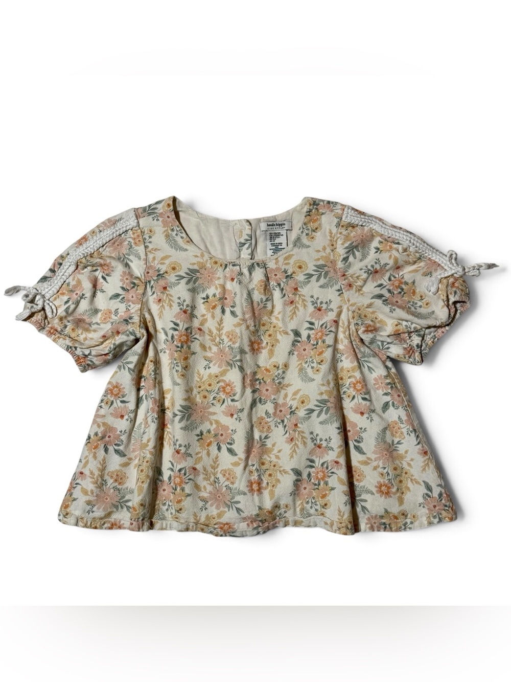 Haute Hippie Kids Girls Floral Boho Peasant
Blouse Top 10/12 Puff Sleeve